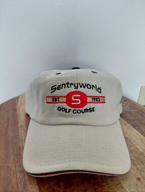 Sentry World Golf Course Logo Golfing Light Beige Hat OS
